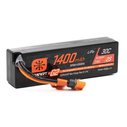 SPMX142S30H2 - 7.4V 1400mAh 2S 30C Smart G2 LiPo Battery: IC2 Connector Spektrum SPMX142S30H2 SPMX142S30H2 - 7.4V 1400mAh 2S 30C Smart G2 LiPo Battery: IC2 Connector Spektrum SPMX142S30H2