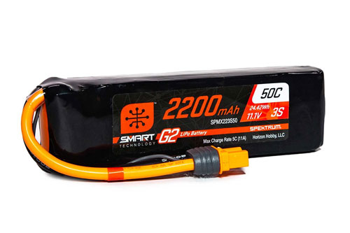 SPMX223S50 - Smart G2 3S 11.1V 2200mAh 50C LiPo IC3 Spektrum SPMX223S50 SPMX223S50 - Smart G2 3S 11.1V 2200mAh 50C LiPo IC3 Spektrum SPMX223S50