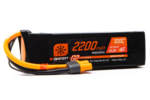 SPMX224S100 - Smart G2 4S 14.8V 2200mAh 100C LiPo IC3 Spektrum SPMX224S100