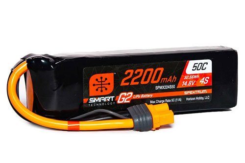 SPMX224S50 - Smart G2 4S 14.8V 2200mAh 50C LiPo IC3 Spektrum SPMX224S50 SPMX224S50 - Smart G2 4S 14.8V 2200mAh 50C LiPo IC3 Spektrum SPMX224S50