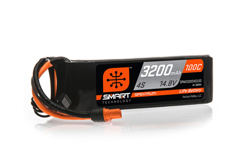 SPMX32004S100 - Spektrum Smart LiPo 14.8V 3200mAh 4S 100C IC3 SPMX32004S100 SPMX32004S100 - Spektrum Smart LiPo 14.8V 3200mAh 4S 100C IC3 SPMX32004S100