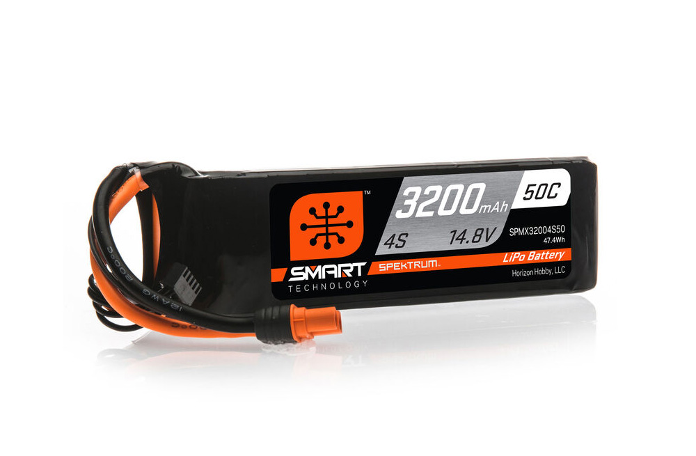 SPMX32004S50 - Spektrum Smart LiPo 14.8V 3200mAh 4S 50C IC3 SPMX32004S50