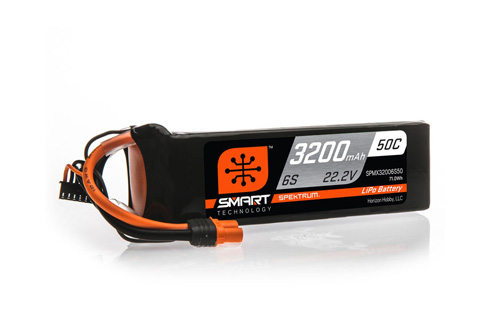 SPMX32006S50 - Spektrum Smart G2 LiPo 22.2V 3200mAh 6S 50C IC5 SPMX32006S50