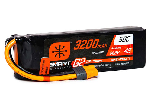 SPMX324S50 - Smart G2 4S 14.8V 3200mAh 50C LiPo IC3 Spektrum SPMX324S50 SPMX324S50 - Smart G2 4S 14.8V 3200mAh 50C LiPo IC3 Spektrum SPMX324S50