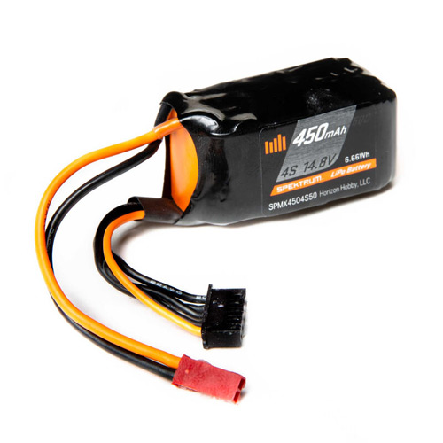 SPMX4504S50 - LiPo 4S 14.8V 450mAh 50C BEC Spektrum SPMX4504S50