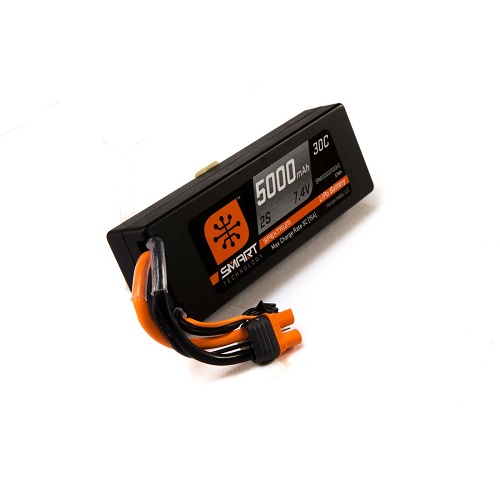 SPMX50002S30H3 - Spektrum 7.4V 5000mAh 2S 30C Smart LiPo Hardcase Battery: IC3 SPMX50002S30H3