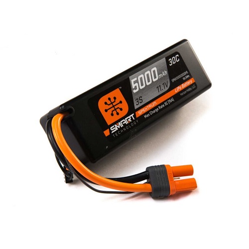 SPMX50003S30H5 - Spektrum 11.1V 5000mAh 3S 30C Smart Hardcase LiPo Battery: IC5 SPMX50003S30H5