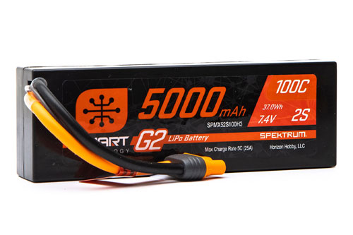 SPMX52S100H3 - Smart G2 2S 7.4V 5000mAh 100C LiPo Hard Case IC3 Spektrum SPMX52S100H3 SPMX52S100H3 - Smart G2 2S 7.4V 5000mAh 100C LiPo Hard Case IC3 Spektrum SPMX52S100H3