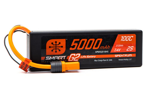 SPMX52S100H5 - Smart G2 2S 7.4V 5000mAh 100C LiPo Hard Case IC5 Spektrum SPMX52S100H5 SPMX52S100H5 - Smart G2 2S 7.4V 5000mAh 100C LiPo Hard Case IC5 Spektrum SPMX52S100H5
