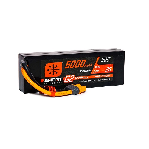 SPMX52S30H3 - Spektrum 7.4V 5000mAh 2S 30C Smart LiPo G2 Hard Case: IC3 SPMX52S30H3 SPMX52S30H3 - Spektrum 7.4V 5000mAh 2S 30C Smart LiPo G2 Hard Case: IC3 SPMX52S30H3