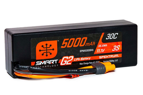 SPMX53S30H3 - Smart G2 3S 11.1V 5000mAh 30C LiPo Hard Case IC3 Spektrum SPMX53S30H3 SPMX53S30H3 - Smart G2 3S 11.1V 5000mAh 30C LiPo Hard Case IC3 Spektrum SPMX53S30H3