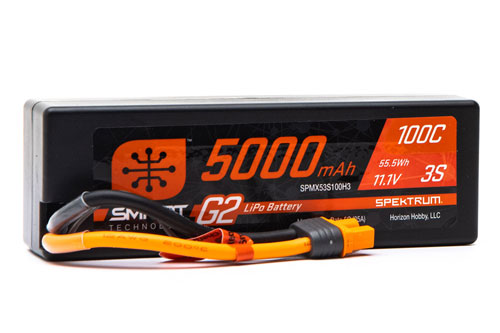 SPMX53S100H3 - Smart G2 3S 11.1V 5000mAh 100C LiPo Hard Case IC3 Spektrum SPMX53S100H3