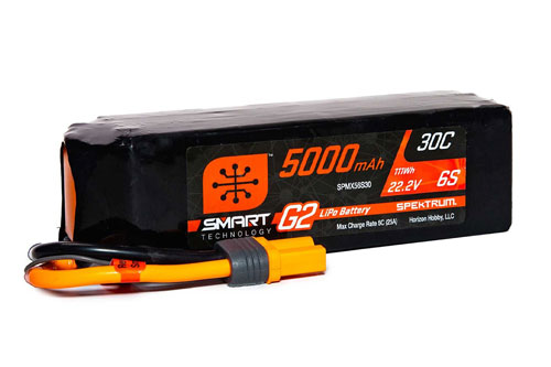 SPMX56S30 - Smart G2 6S 22.2V 5000mAh 30C LiPo IC5 Spektrum SPMX56S30