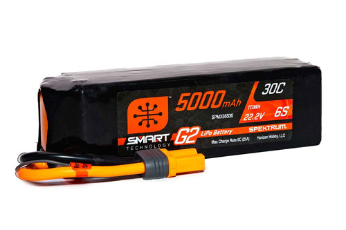 SPMX56S30 - Smart G2 6S 22.2V 5000mAh 30C LiPo IC5 Spektrum SPMX56S30 SPMX56S30 - Smart G2 6S 22.2V 5000mAh 30C LiPo IC5 Spektrum SPMX56S30