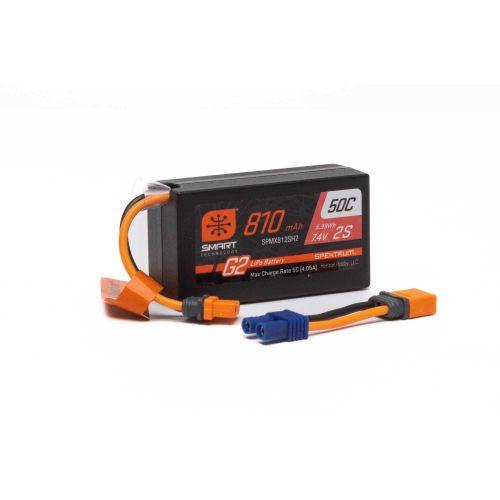 SPMX812SH2 - 7.4V 810mAh 2S Smart G2 50C LiPo: IC2 Spektrum SPMX812SH2 SPMX812SH2 - 7.4V 810mAh 2S Smart G2 50C LiPo: IC2 Spektrum SPMX812SH2