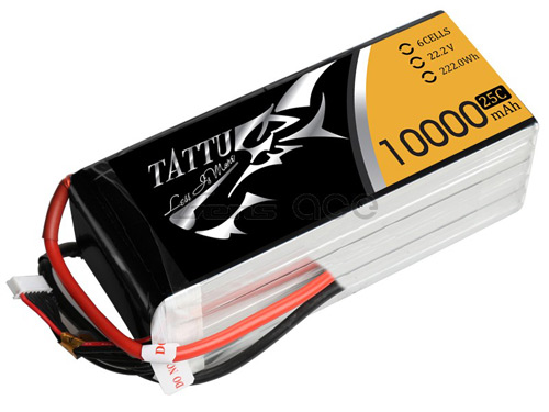 TA-25C-10000-6S1P - Tattu 10000mAh 22.2V 25C 6S1P LIPO GENS ACE TA-25C-10000-6S1P TA-25C-10000-6S1P - Tattu 10000mAh 22.2V 25C 6S1P LIPO GENS ACE TA-25C-10000-6S1P