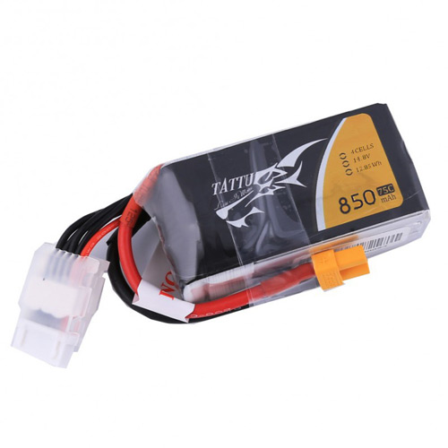 TA-75C-850-4S1P-XT60 - Tattu 850mAh 14.8V 75C 4S1P LIPO XT60 GENS ACE TA-75C-850-4S1P-XT60