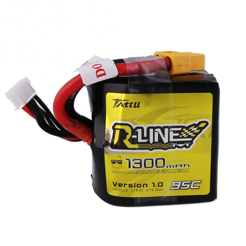 TA-RL-95C-1300-4S1P-Sq - Tattu R-Line 1300mAh 14.8V 95C 4S1P LIPO Square GENS ACE TA-RL-95C-1300-4S1P-Sq