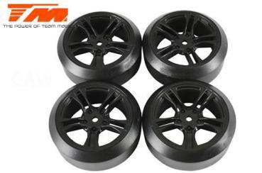 TM503390BK - Reifen 1_10 Drift montiert 5 Spoke Schwarz Felgen 12mm Hex 45A Hard Team Magic TM503390BK TM503390BK - Reifen 1_10 Drift montiert 5 Spoke Schwarz Felgen 12mm Hex 45A Hard Team Magic TM503390BK