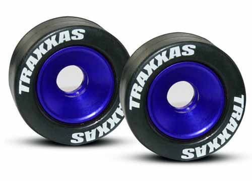 TRX5186A - Wheelie Bar Raeder Gummireifen inkl. Alufelgen blau eloxiert Traxxas TRX5186A TRX5186A - Wheelie Bar Raeder Gummireifen inkl. Alufelgen blau eloxiert Traxxas TRX5186A