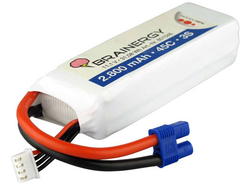 YUKI801046 - Brainergy LiPo 3S1P 11.1V 2800mAh 45C Yuki Model YUKI801046