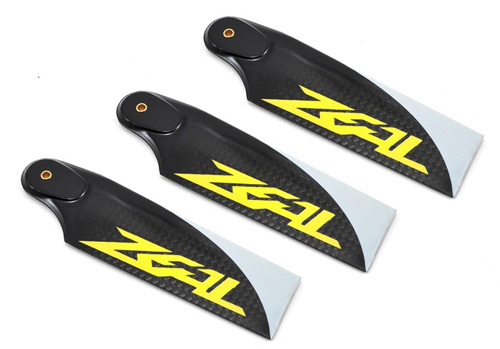 ZHT-105Y-3X - ZEAL 3-Blade Carbon Tail Blades 105mm (Yellow) ZHT-105Y-3X ZHT-105Y-3X - ZEAL 3-Blade Carbon Tail Blades 105mm (Yellow) ZHT-105Y-3X
