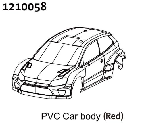 AB-1210058 - PC Rallye-Karosserie &8211; rot + Aufkleber Absima AB-1210058