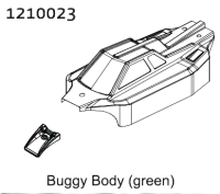 AB-1210023 - PVC-Buggy-Karosserie gruen + Aufkleber