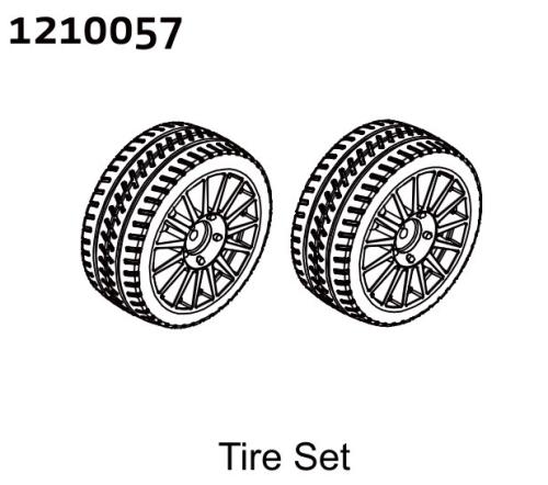 AB-1210057 - Vorgeklebtes Reifenset &8211; Rallye (2) Absima AB-1210057