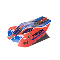 ARA-2251 - 1_8 Clipless Painted Decaled Body. Red: TYPHON 4X4