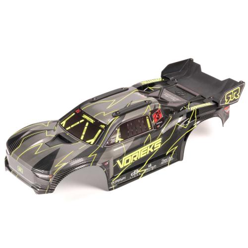 ARA-2578 - 1_10 Painted Decaled Trimmed Body Set with Hidden Body Mount. Yellow_Black: VORTEKS 2WD ARRMA ARA-2578