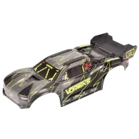 ARA-2578 - 1_10 Painted Decaled Trimmed Body Set with Hidden Body Mount. Yellow_Black: VORTEKS 2WD