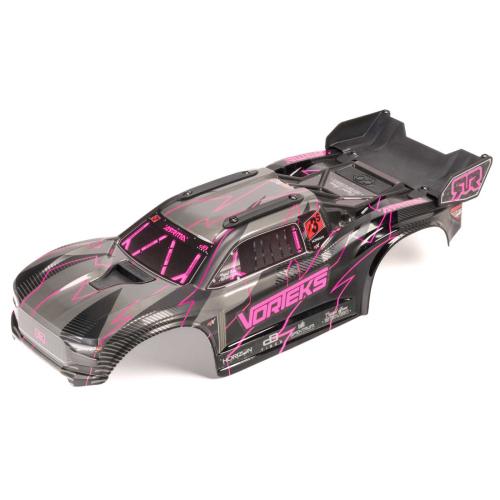 ARA-2580 - 1_10 Painted Decaled Trimmed Body Set with Hidden Body Mount. Pink_Black: VORTEKS 2WD ARRMA ARA-2580