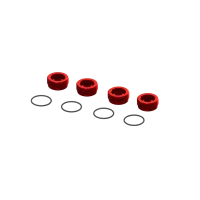 ARA320467 - Aluminum Front Hub Nut Red (4) with O-Rings