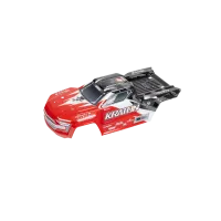 ARA402358 - Painted Decaled Trimmed Body. Red_Black: Kraton 4x4