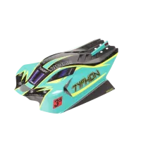 ARA406171 - 1_8 Clipless Painted Decaled Body. Green_Yellow: TYPHON 4X4