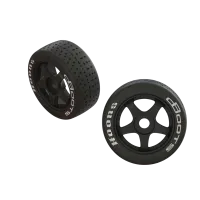 ARA550062 - dBoots Hoons 42_100 2.9 Pre-Mounted Belted Tires. White. 17mm Hex. 5-Spoke (2)