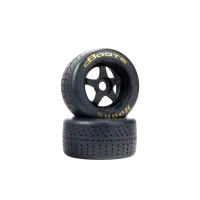 ARA550085 - dBoots Hoons 53_107 2.9 Pre-Mounted Belted Tires. Gold. 17mm Hex. 5-Spoke (2)