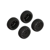 ARA550114 - dBoots 2-HO Tire Set Glued (Black) (2 Pairs)