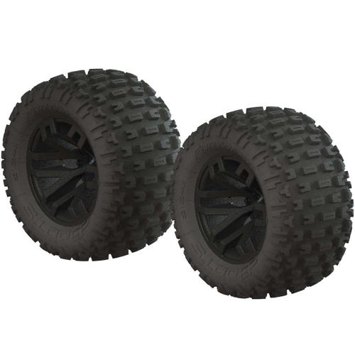 ARAC9632 - 1_10 dBoots Fortress MT 2.2_3.0 Pre-Mounted Tires. 14mm Hex. Black (2) ARRMA ARAC9632