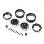 AXI-4522 - 1.9 KMC Mesa Beadlock Wheels. Black & Silver (2)