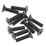 AXIC0146 - Hex Socket Flat Head M3x12mm Black (10)