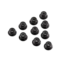 AXIC3150 - Serrated Nylon Lock Nut Black 4mm (10)