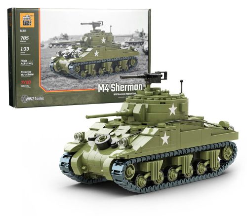 BA1001 - BuildArmy WW2 M4 Sherman Panzer V3 (785 Teile) BA1001