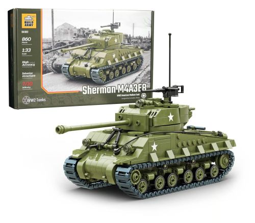 BA1002 - BuildArmy WW2 M4A3E8 Sherman Easy8 Panzer (860 Teile) BA1002