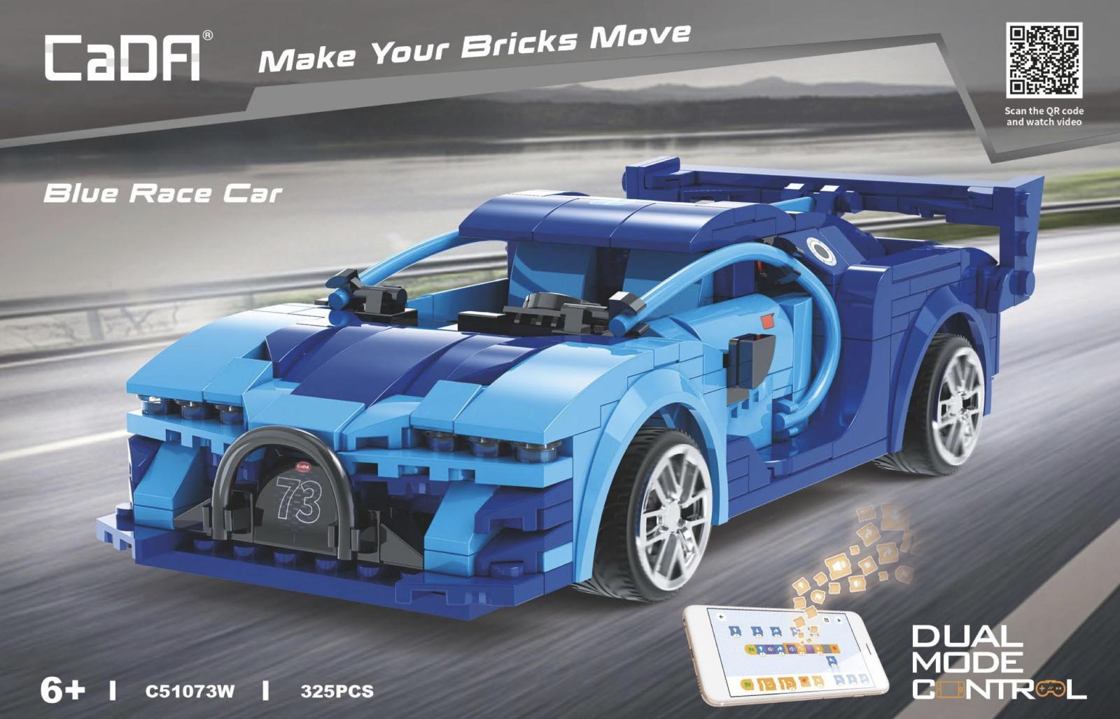 C51073W - Blue Race Car (325 Teile) CaDA C51073W