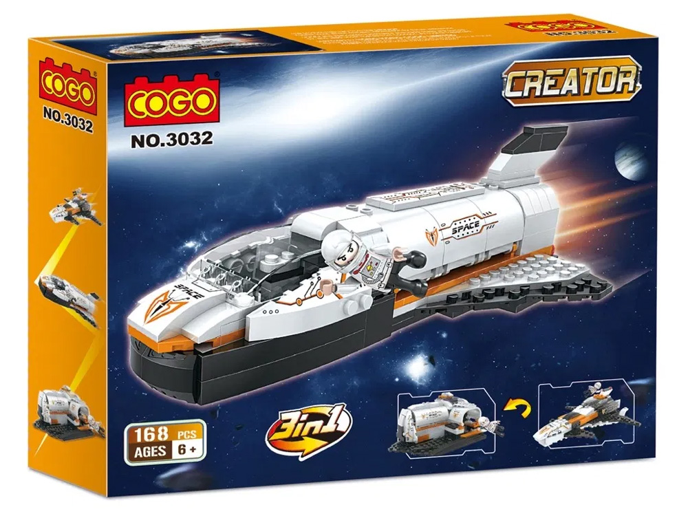 168 Teile Klemmbausteine 3032 COGO Creator neu & OVP Space Shuttle 