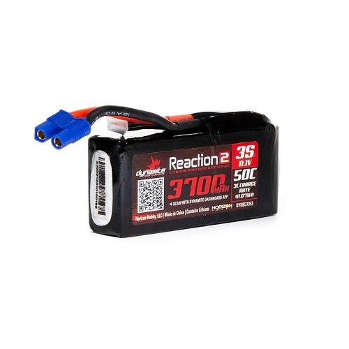 DYNB37353 - 11.1V 3700mAh 3S 50C Reaktion 2 LiPo-Akku: EC3 Dynamite DYNB37353