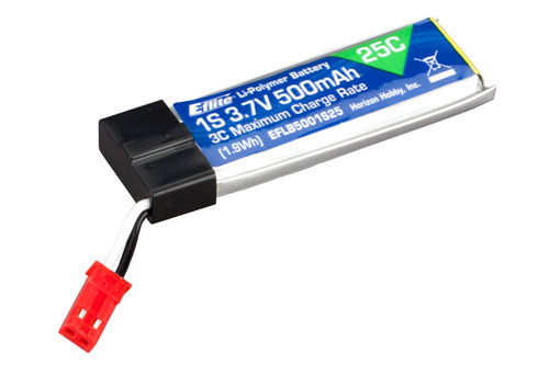 EFLB5001S25 - E-flite 3.7V 1S1P 500mAh 25C EFLB5001S25