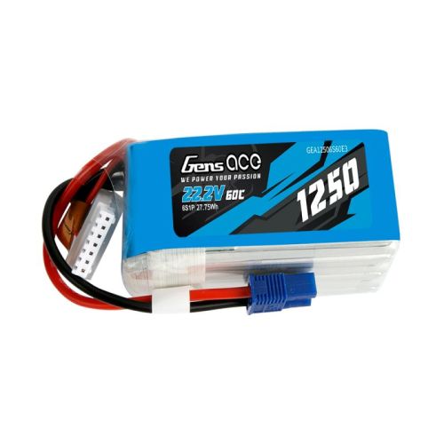 GEA12506S60E3 - Gens ace 1250mAh 22.2V 60C 6S1P GEA12506S60E3